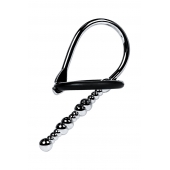 Серебристый уретральный плаг-бусины TOYFA Metal с мягким фиксириющим кольцом - ToyFa - купить с доставкой в Уссурийске