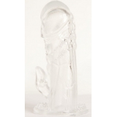 Прозрачная гелевая насадка с клиторальным отростком - 13 см. - Toyfa Basic - в Уссурийске купить с доставкой