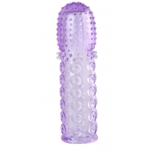 Насадка гелевая фиолетовая с точками, шипами и наплывами - 13,5 см. - Toyfa Basic - в Уссурийске купить с доставкой
