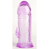 Фиолетовая гелевая насадка с шипами - 13 см. - Toyfa Basic - в Уссурийске купить с доставкой