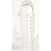 Гелевая прозрачная насадка с 2 отростками - 13 см. - Toyfa Basic - в Уссурийске купить с доставкой