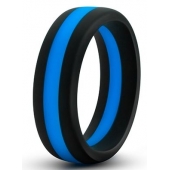 Черно-синее эрекционное кольцо Silicone Go Pro Cock Ring - Blush Novelties - в Уссурийске купить с доставкой