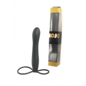 Черная насадка на пенис для двойной стимуляции Mojo BlackJack - 15 см. - Seven Creations - в Уссурийске купить с доставкой