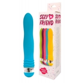 Голубой эргономичный вибратор Sexy Friend - 17,5 см. - 1137