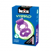 Фиолетовое эрекционное виброкольцо Luxe VIBRO  Секрет Кощея  + презерватив - Luxe - в Уссурийске купить с доставкой