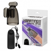 Дымчатая насадка-мастурбатор с вибрацией Vibrating Crystal Cap III - Baile - в Уссурийске купить с доставкой