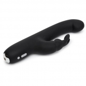 Чёрный вибратор Slimline G-Spot Rechargeable Rabbit Vibrator - 24,1 см. - Happy Rabbit