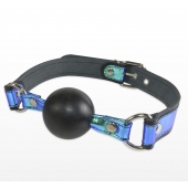 Кляп-шарик на чёрно-синих ремешках - Sitabella - купить с доставкой в Уссурийске