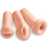 Комплект из 3 мастурбаторов All 3 Holes: вагина, анус, ротик - Pipedream - в Уссурийске купить с доставкой