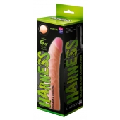Телесная изогнутая насадка на Harness с коннектором GREEN LINE - 18 см. - LOVETOY (А-Полимер) - купить с доставкой в Уссурийске