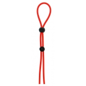 Красное лассо на пенис с двумя бусинами STRETCHY LASSO CAGE - Dream Toys - в Уссурийске купить с доставкой