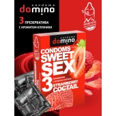 Презервативы для орального секса DOMINO Sweet Sex с ароматом клубничного коктейля  - 3 шт. - Domino - купить с доставкой в Уссурийске