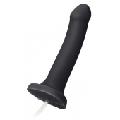 Черный фаллос с имитацией эякуляции Silicon Cum Dildo L - 19,6 см. - Strap-on-me - купить с доставкой в Уссурийске