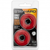 Набор из 2 красных эрекционных колец DONUT RINGS OVERSIZED - Blush Novelties - в Уссурийске купить с доставкой