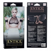 Черные мягкие наручники Entice French Cuffs с цепью - California Exotic Novelties - купить с доставкой в Уссурийске