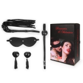 Эротический набор в черном цвете: маска, кляп, пэстисы, плётка - Notabu - купить с доставкой в Уссурийске