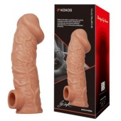Телесная насадка на фаллос с отверстием для мошонки EXTREME SLEEVE - 17,6 см. - KOKOS - в Уссурийске купить с доставкой
