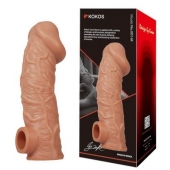 Телесная насадка на фаллос с фиксацией мошонки EXTREME SLEEVE - 15,6 см. - KOKOS - в Уссурийске купить с доставкой