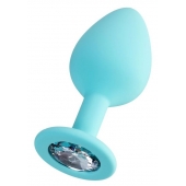 Мятная анальная втулка Brilliant с прозрачным кристаллом - 8 см. - ToyFa - купить с доставкой в Уссурийске