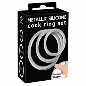 Набор из 3 эрекционных колец под металл Metallic Silicone Cock Ring Set - Orion - в Уссурийске купить с доставкой