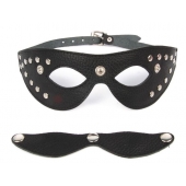 Черная маска со съемными шорами на заклепках - Notabu - купить с доставкой в Уссурийске