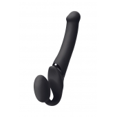 Черный безремневой вибрострапон Silicone Bendable Strap-On M - Strap-on-me - купить с доставкой в Уссурийске