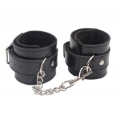 Черные оковы на ноги Obey Me Leather Ankle Cuffs - Chisa - купить с доставкой в Уссурийске