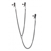 Черные зажимы на соски и клитор на цепочке DELUXE NIPPLE   CLIT CLAMPS - Dream Toys - купить с доставкой в Уссурийске