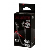 Черные зажимы на соски на цепочке BLAZE DELUXE NIPPLE CLAMPS - Dream Toys - купить с доставкой в Уссурийске