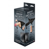 Черный пояс для женщин BEST SELECT с 3 насадками - LOVETOY (А-Полимер) - купить с доставкой в Уссурийске
