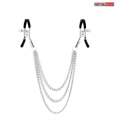 Оригинальные зажимы на соски с тройной цепочкой - Notabu - купить с доставкой в Уссурийске