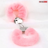 Металлические наручники с мягкой нежно-розовой опушкой - Notabu - купить с доставкой в Уссурийске