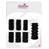 Набор из 7 черных насадок PENIS SLEEVES SET - Dream Toys - в Уссурийске купить с доставкой