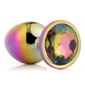 Голографическая анальная втулка с радужным кристаллом - 7,1 см. - Dream Toys - купить с доставкой в Уссурийске