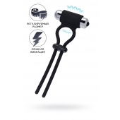 Черное эрекционное лассо на пенис Jat - A-toys - в Уссурийске купить с доставкой