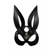 Черная кожаная маска зайки Miss Bunny - БДСМ Арсенал - купить с доставкой в Уссурийске