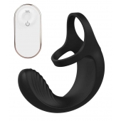 Черный анальный стимулятор с эрекционными кольцами Remote Couple Teaser - Dream Toys - в Уссурийске купить с доставкой