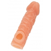 Телесная закрытая насадка с шершавой головкой Cock Sleeve Size L - 17,6 см. - KOKOS - в Уссурийске купить с доставкой