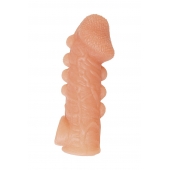 Телесная закрытая насадка с шишечками Cock Sleeve Size M - 15,6 см. - KOKOS - в Уссурийске купить с доставкой