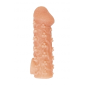 Телесная закрытая насадка с пучками шишечек Cock Sleeve Size L - 17,6 см. - KOKOS - в Уссурийске купить с доставкой