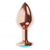 Пробка цвета розового золота с малиновым кристаллом Diamond Topaz Shine L - 8,3 см. - Lola Games - купить с доставкой в Уссурийске