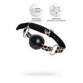 Черный кляп-шар на леопардовых ремешках Anonymo - ToyFa - купить с доставкой в Уссурийске