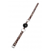 Черный кляп-шар на леопардовых ремешках Anonymo - ToyFa - купить с доставкой в Уссурийске