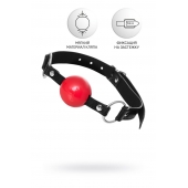 Красный кляп-шар на черных ремешках Anonymo - ToyFa - купить с доставкой в Уссурийске