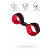 Красно-черные велюровые наручники Anonymo - ToyFa - купить с доставкой в Уссурийске