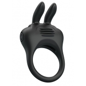 Черное эрекционное кольцо с вибрацией Davion - Baile - в Уссурийске купить с доставкой