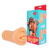 Телесный мастурбатор-ротик с высунутым язычком - Bior toys - в Уссурийске купить с доставкой