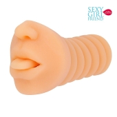 Телесный мастурбатор-ротик с высунутым язычком - Bior toys - в Уссурийске купить с доставкой
