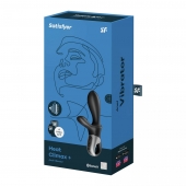 Черный анальный вибратор Heat Climax+ с функцией нагрева - 20,6 см. - Satisfyer - в Уссурийске купить с доставкой