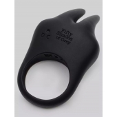 Черное эрекционное виброкольцо Sensation Rechargeable Vibrating Rabbit Love Ring - Fifty Shades of Grey - в Уссурийске купить с доставкой